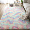 Rainbow Colors Carpets Tie Dyeing Plush Soft Carpets