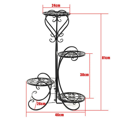 4 Tier Metal Shelves Flower Pot Plant Stand