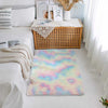 Rainbow Colors Carpets Tie Dyeing Plush Soft Carpets