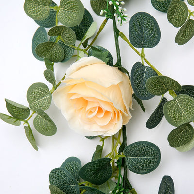 Artificial Eucalyptus Rose Garland Hanging