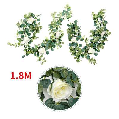 Artificial Eucalyptus Rose Garland Hanging