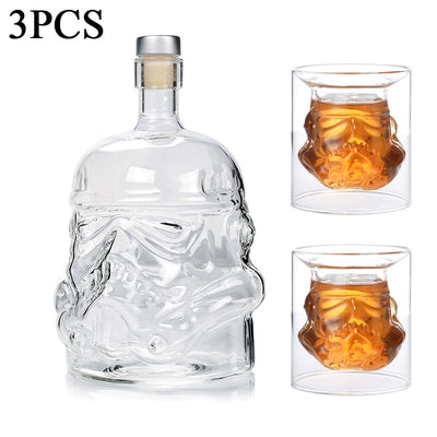 Wine Glass Set Storm Trooper Helmet Whiskey Decanter